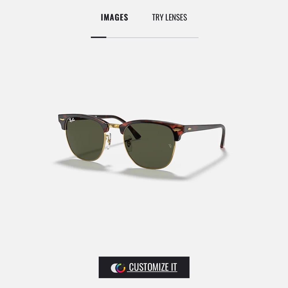Rayban Clubmaster Sunglasses in Tortoise / Green